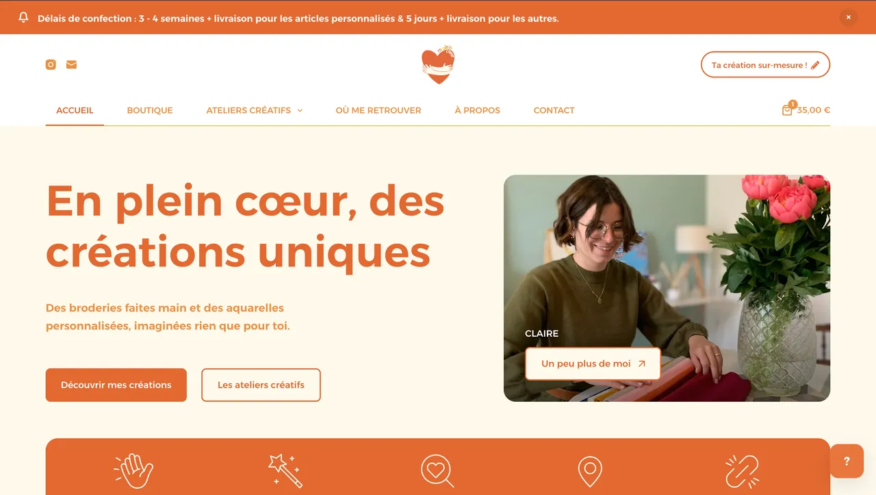 Site web créé avec la formation