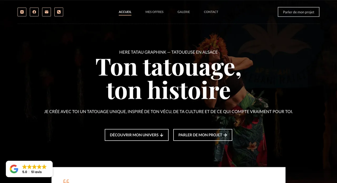 Site web créé avec la formation