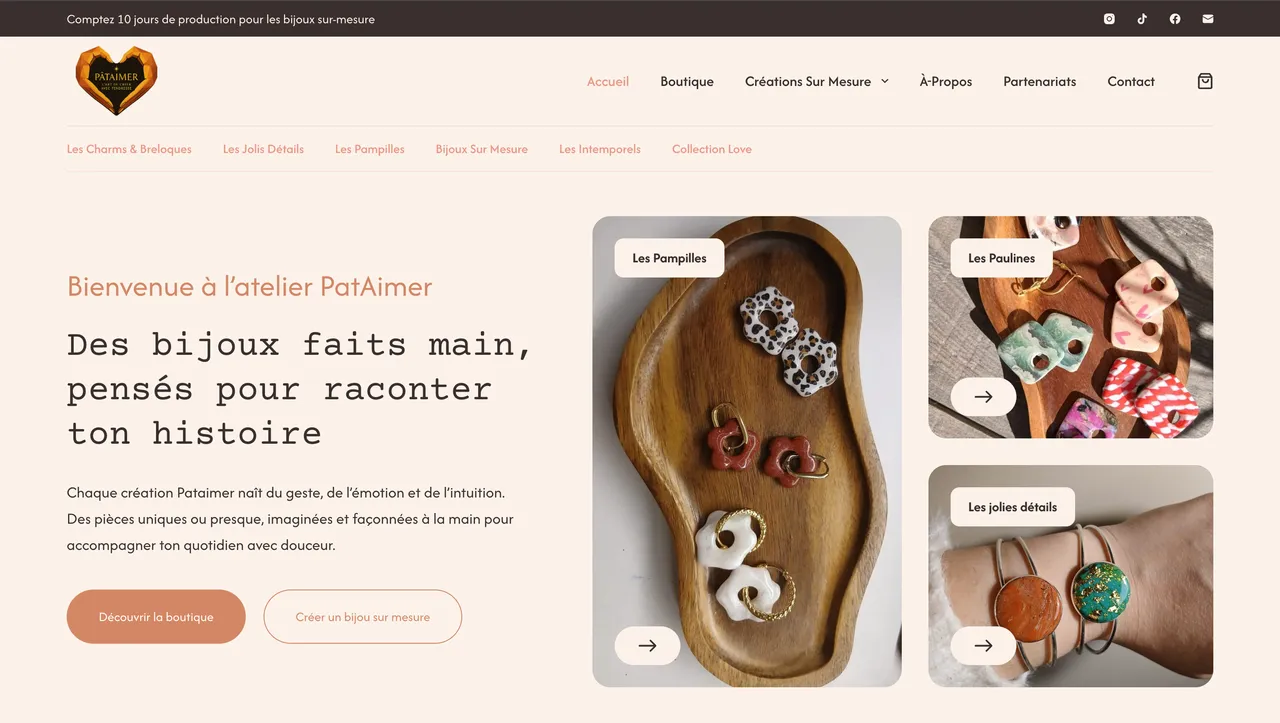 Site web créé avec la formation